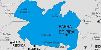 Kort af Barra gera Piraí sveitarfélag