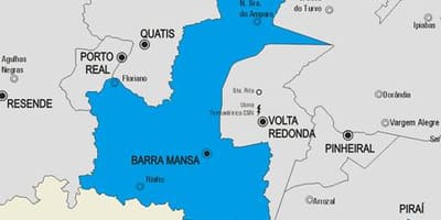 Kort af Barra Mansa sveitarfélag