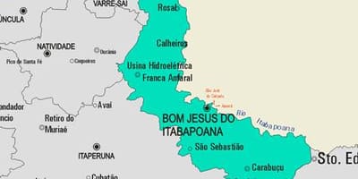 Kort af Bom Jesús gera Itabapoana sveitarfélag