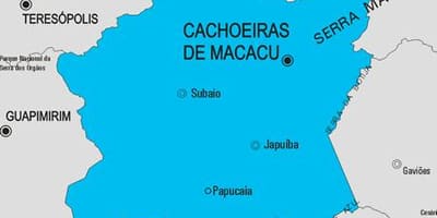 Kort af Cachoeiras de Macacu sveitarfélag
