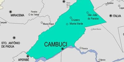 Kort af Cambuci sveitarfélag