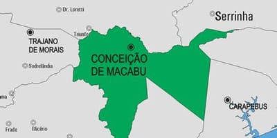 Kort af Conception de Macabu sveitarfélag