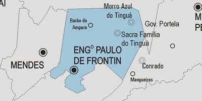 Kort af Engenheiro Paulo de Frontin sveitarfélag