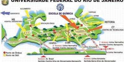 Kort af Sambands háskólann í Rio de Janeiro