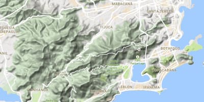 Kort af léttir Rio de Janeiro