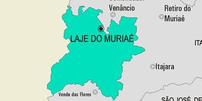 Kort af Laje gera Muriaé sveitarfélag