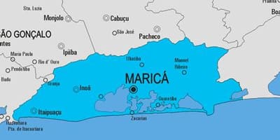 Kort af Maricá sveitarfélag