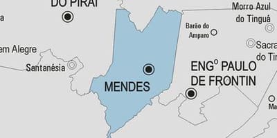 Kort af Mendes sveitarfélag