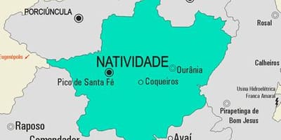 Kort af Natividade sveitarfélag