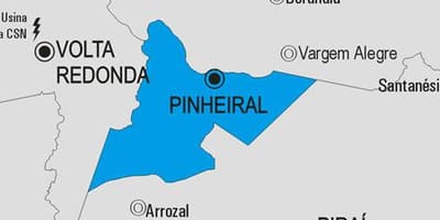 Kort af Pinheiral sveitarfélag