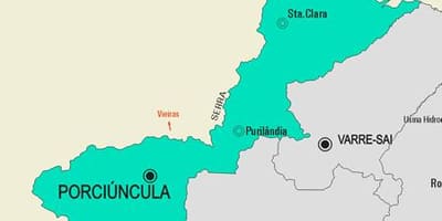 Kort af Porciúncula sveitarfélag