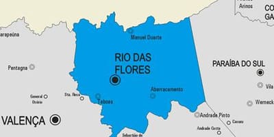Kort af Rio das Ostras sveitarfélag