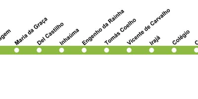 Kort af Rio de Janeiro metro - Lína 2 (grænn)