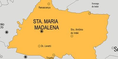 Kort af Santa Maria Madalena sveitarfélag