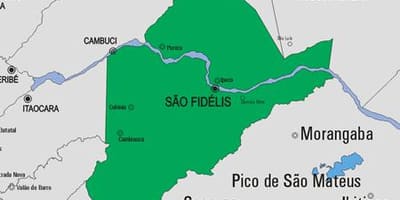 Kort af Sao Francisco de Itabapoana sveitarfélag