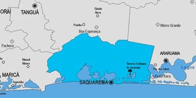 Kort af Saquarema sveitarfélag