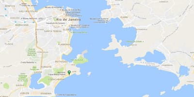 Kort af ströndinni Copacabana
