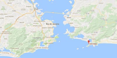 Kort af ströndinni Itaipú
