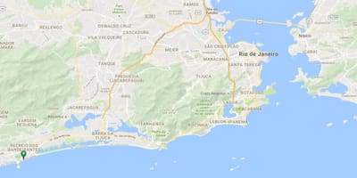 Kort af ströndinni Recreio dos Bandeirantes