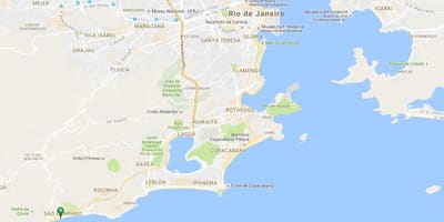 Kort af ströndinni Sao Conrado