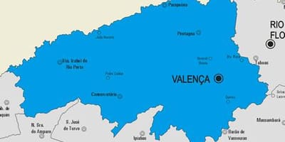 Kort af Valença sveitarfélag