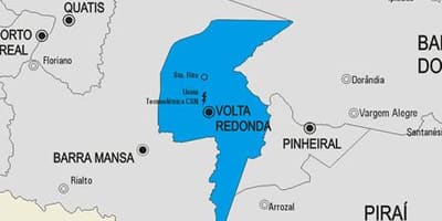 Kort af Vassouras sveitarfélag